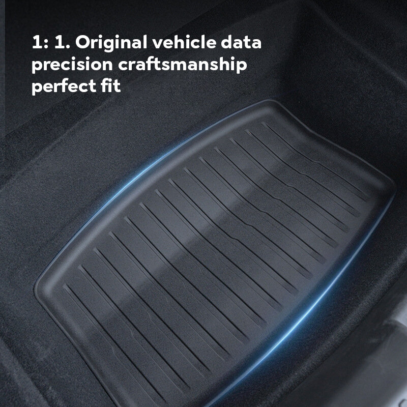 Kofferraum matten für 2024 Tesla neues Modell 3 Highland Tpe Piano Key Style vorne hinten Kofferraum Frunk Lagerung wasserdichtes Schutz polster