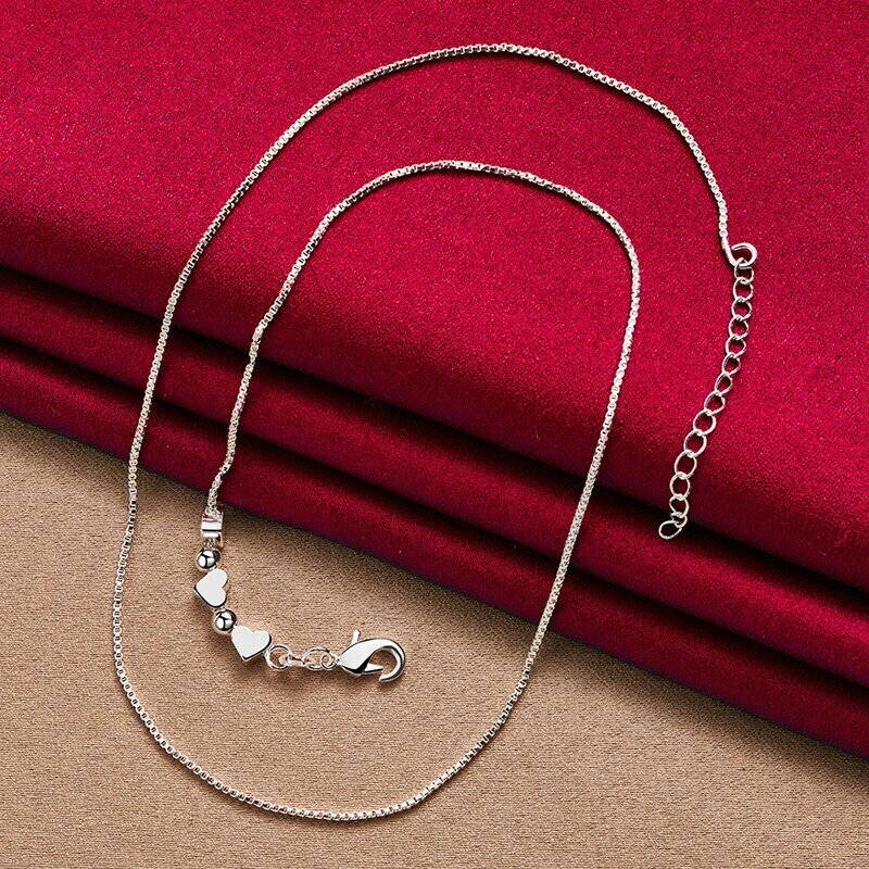 SHSTONE 925 Sterling Silver Chain Accessories Small Heart/Bead Pendant Necklace For Women Wedding Party Birthday Fashion Jewelry