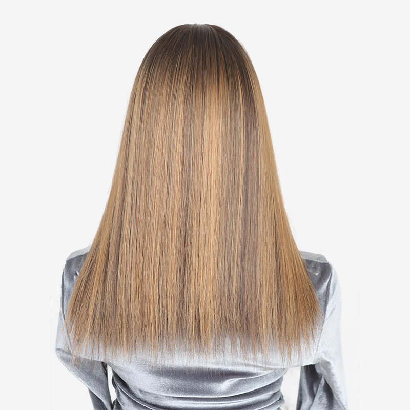 SNQP rambut lurus panjang 46cm, Wig rambut bergaya baru untuk wanita, pesta Cosplay harian serat suhu tinggi tahan panas