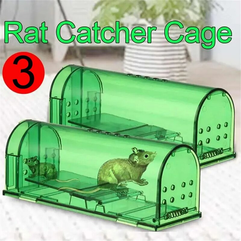 Armadilha de rato transparente reutilizável, Roedor, Ratos Live Catcher, Gaiola de pequenos animais, Mouse Killer, Pequeno rato Trap Killer, 3pcs