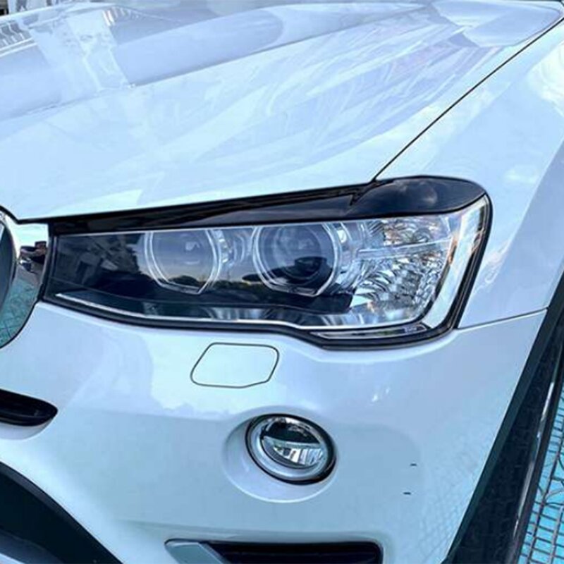 ل BMW X3 F25 X4 F26 2014-2017 الراتنج الجبهة غطاء المصباح مصباح مقبلات قطاع الحاجب غطاء الكسوة ملصقا الملحقات