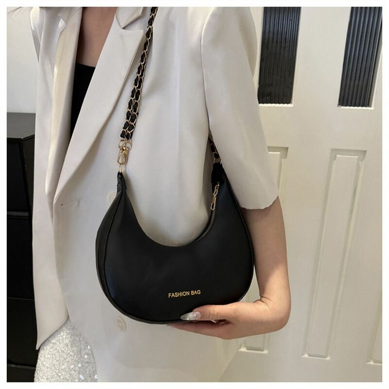 PU Leather Shoulder Bag Fashion Large Capacity Solid Color Commuting Bag Portable Messenger Bag Women Female