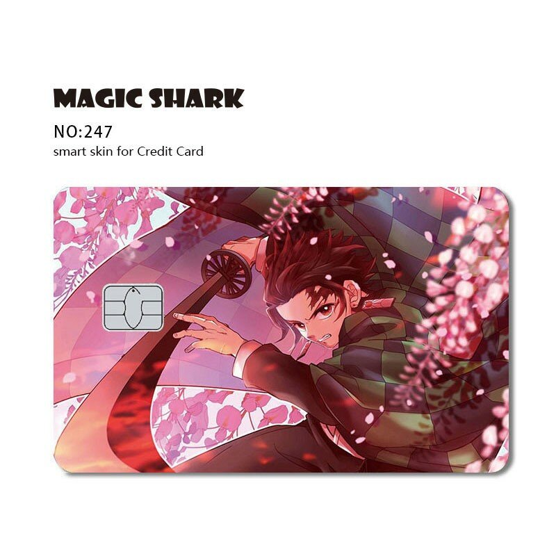 Anime Cartoon Case Sticker Film, Coelho Hunter Wing Cat, Pele fosca, Cartão de crédito, Cartão de dívida, Grande, Pequeno, No Chip
