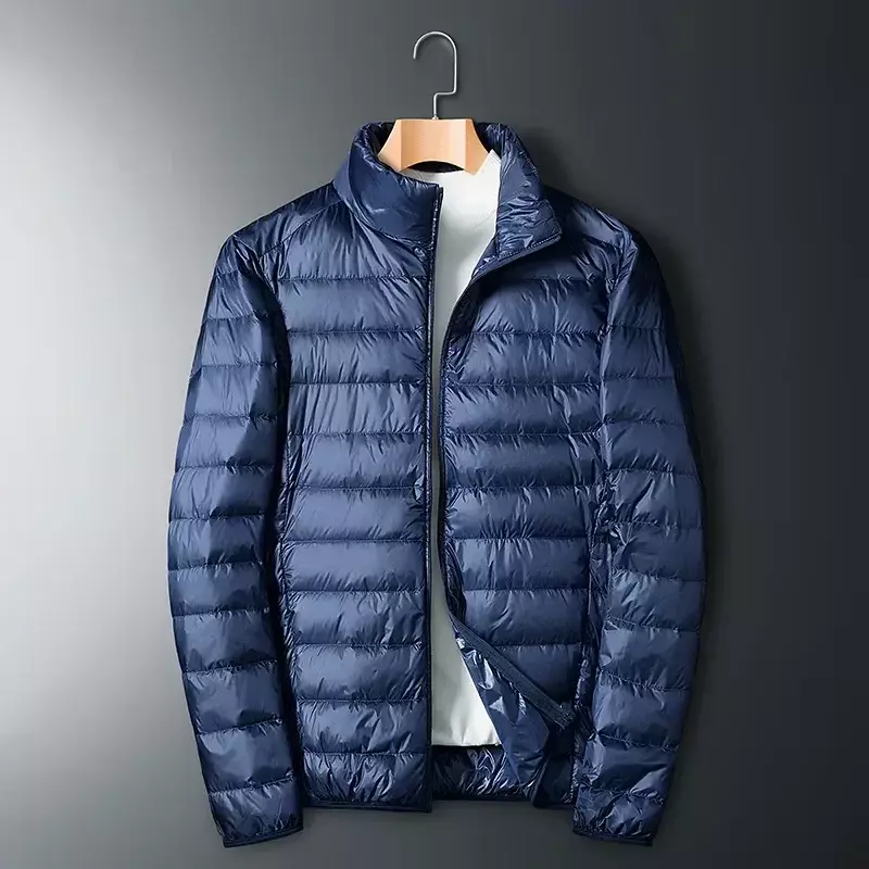 Ultralekka biała kurtka puchowa męska wodoodporna dorywczo przenośna zewnętrzna lekka wyściełana kurtka męska jesienno-zimowa CN