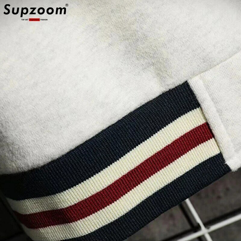 Supzoom-Chaqueta de algodón con manga de canalé y letras para mujer, cárdigan holgado con botones, informal, estilo aviador, a la moda, novedad