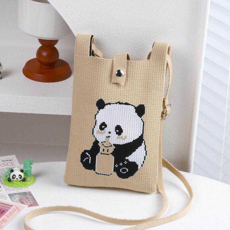 Милая искусственная многоразовая женская сумка для телефона с рисунком мини панды