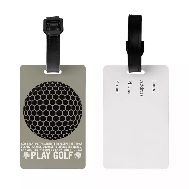 Golf Quote Bagagem Tag com o Cartão de Nome, Privacidade Etiqueta Tampa ID para Viagem Mala Bag, Personalizado, Engraçado