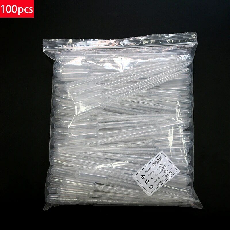 100PCS Laboratory Pipette Plastic Disposable Graduated Pipette 1/2/3/5 ML