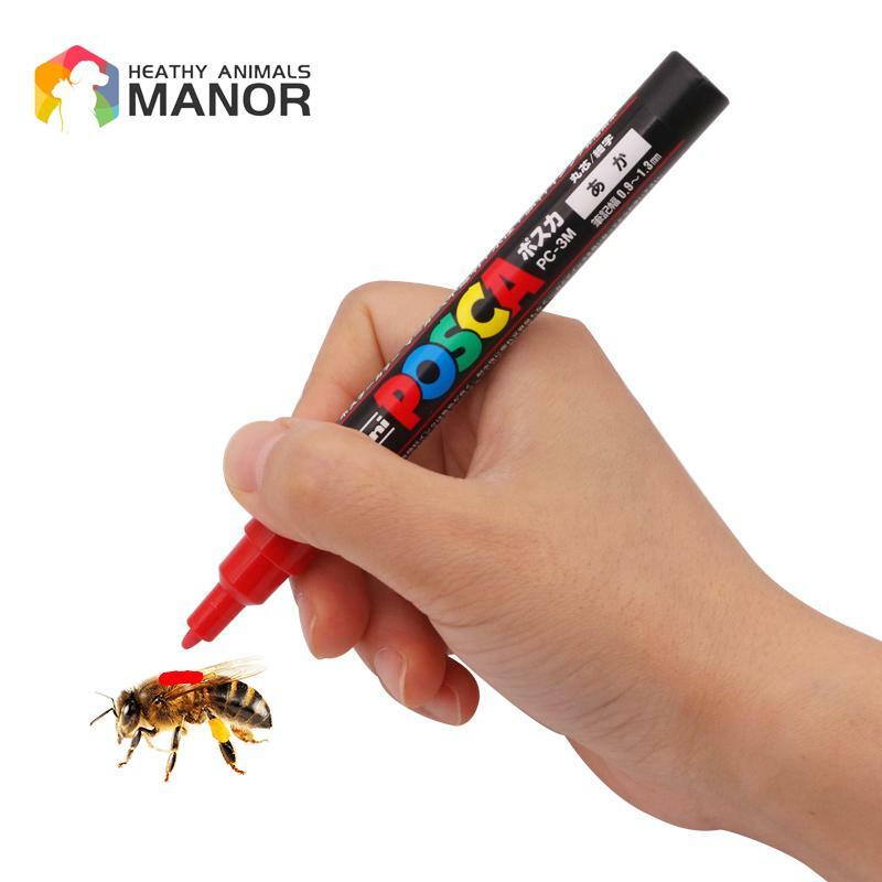 Queen Bee Identification Equipment, Apicultura Mark Pen, 5 cores opcionais, não desvanecerse, 1Pc