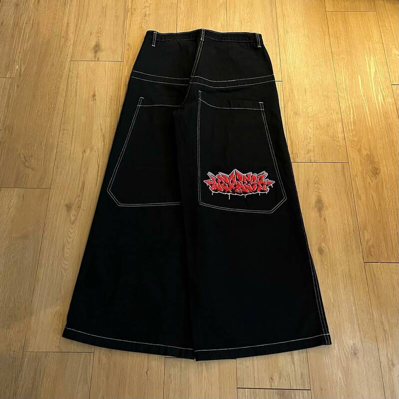 Hip Hop Graphic Wexwear Embroid Baggy Jeans High Waist Wide Trouser Streetwear Y2K Jeans Men Women Gothic Harajuku Black Pants