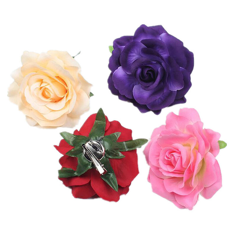 Заколка для волос с цветком розы, свадебный аксессуар с крупным цветком