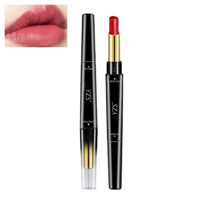 Double-Headed Lipstick Lip Liner Waterproof Sexy Matte Tinting Lipsticks Lasting Makeup Tools Lips Contour Long 0.25&2g Lip R8G6