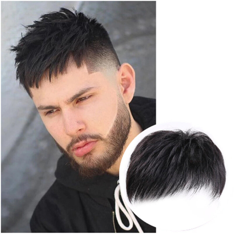 Men's hair patch for hair enhancement and whitening, small area simulation hair patch 13X14