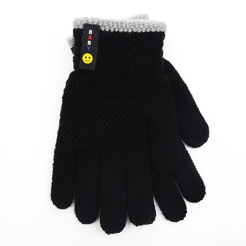 Новые модные детские плотные вязаные перчатки, теплые зимние перчатки, Детские эластичные варежки, аксессуары для мальчиков и девочек