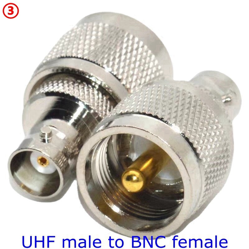 SO239 PL259 UHF 수 암-BNC 수 암 커넥터, Q9 BNC-UHF PL259 SO239 직각 동축 빠른 배송 구리, 1 개