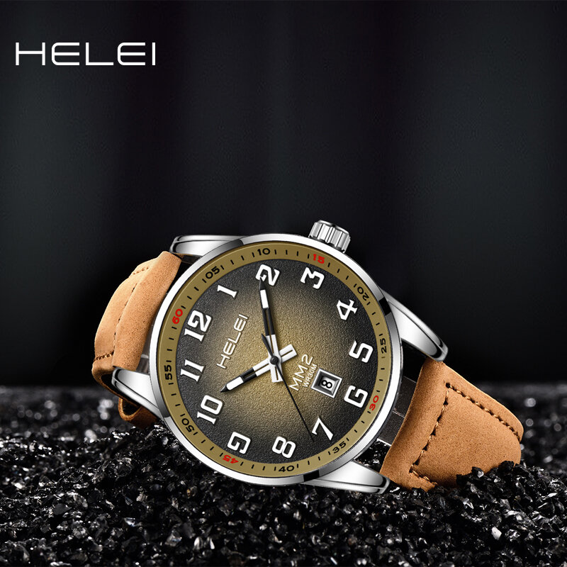 HELEI-Relógio de quartzo masculino, relógio de pulso, Field Series, vento confortável, multifunções, novo modelo, série KHAKI FIELD, 2024