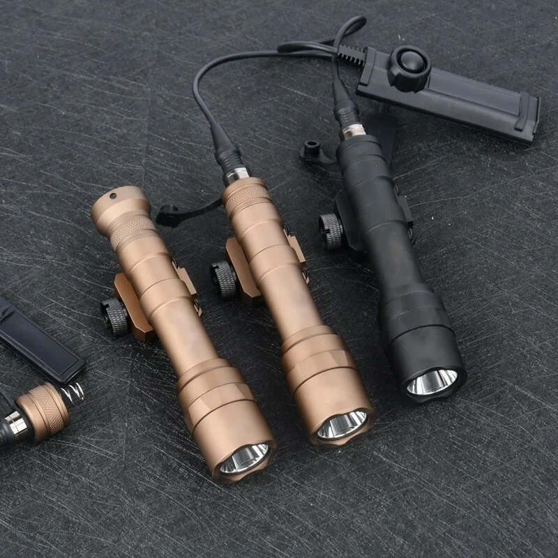 Surepr senter taktis M600 M600U, lampu pramuka dengan fungsi ganda saklar tekanan lampu berburu senjata senapan aksesoris