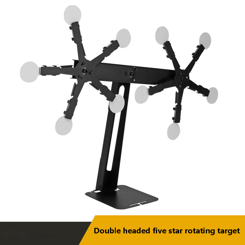 Double Headed Five Star Rotating, Outdoor Indoor Shooting, Training, Windmill Target, Magnetic Attraction Hit And Fall Off