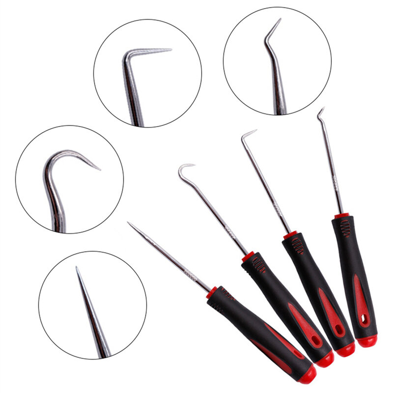 4PCS Car Auto Vehicle Oil Seal Screwdrivers Set O-Ring Seal Gasket Puller Remover Pick Hooks Durable Tools