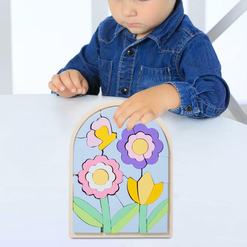 Wooden Matching Puzzle Colors and Shapes Cognition for Baby Kids
