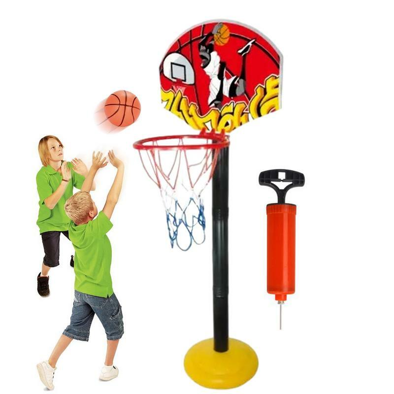 Cerceau et support de basket-ball mentaires oriel pour enfants, ensemble de cerceaux de terrain, ballon gonflable et pompe, jouets de sport pour enfants pour le jardin