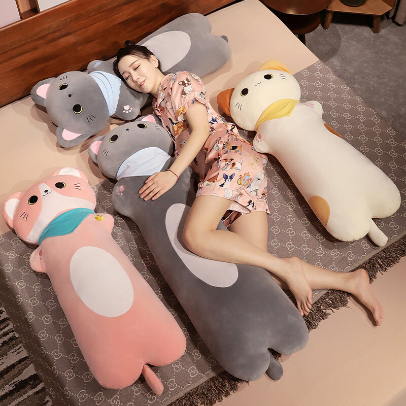 Juguetes de peluche de gato Kawaii, muñeco de peluche de Animal, almohada suave de dibujos animados para novia, regalo de Navidad, 70-130cm