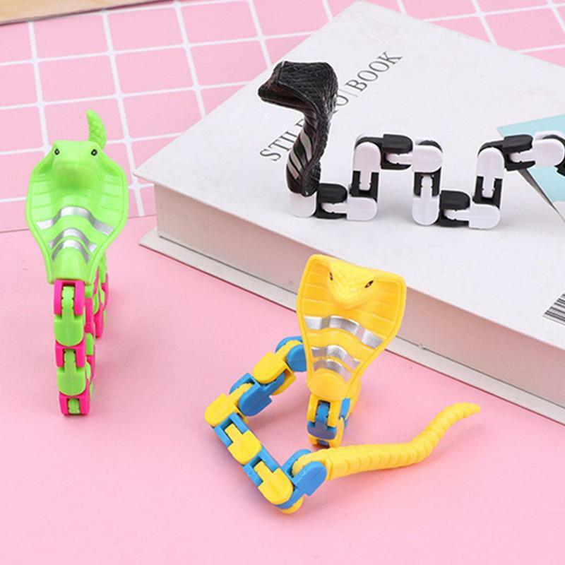 Schlangen verrückte Spuren Snap Click Spielzeug sensorische Schlange Puzzle Kette Armband Finger sensorische Dekompression Spielzeug Geschenke für Kinder