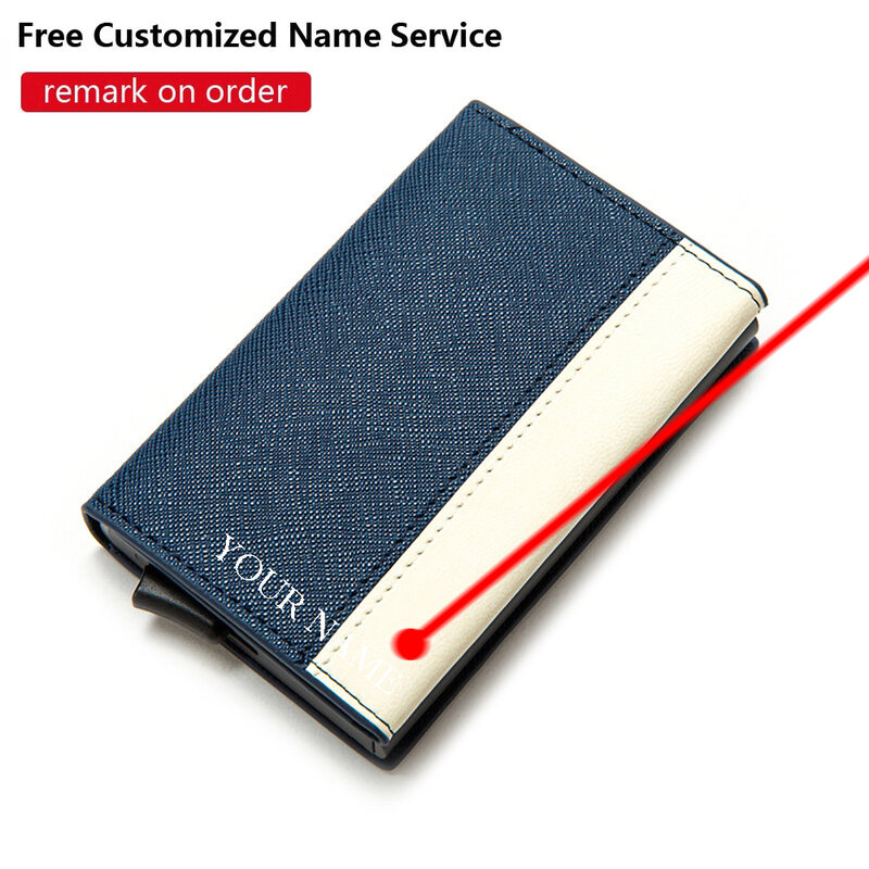 Customized Wallet Men Woman Magnet Wallets RFID Credit Bank Card Holder Anti-theft Wallet ID Card Holder Leather Purse Card Case