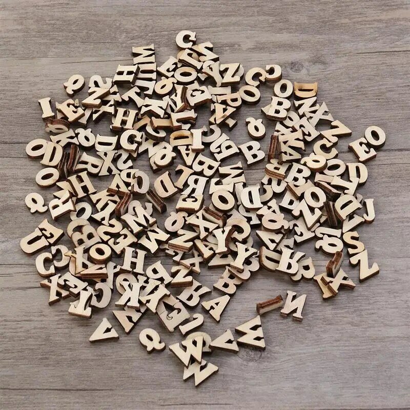 Буквы деревянного алфавита для украшений, необработанные формы