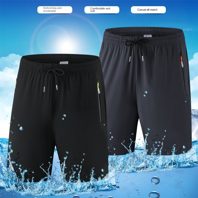 Summer Men's Sports Shorts Fashion Versatile Ice Silk Breathable Jogging Fitness Clothes Outdoor Casual plus size Men's Wear