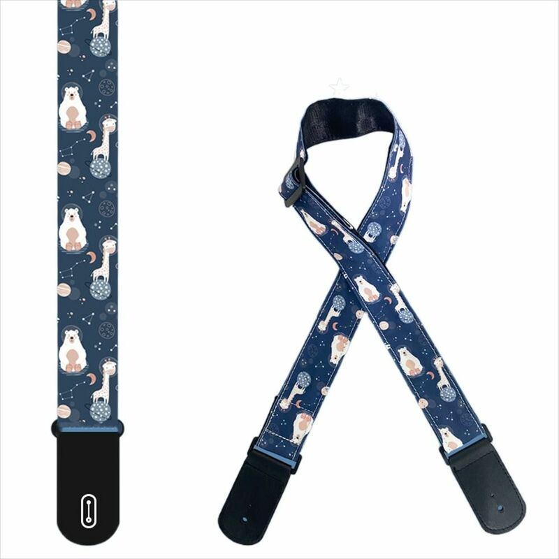 Adjustable Personalized Colorful Printed Guitar Strap for Electric Guitar Acoustic Guitar Bass Guitar Accessories for Boys Girls