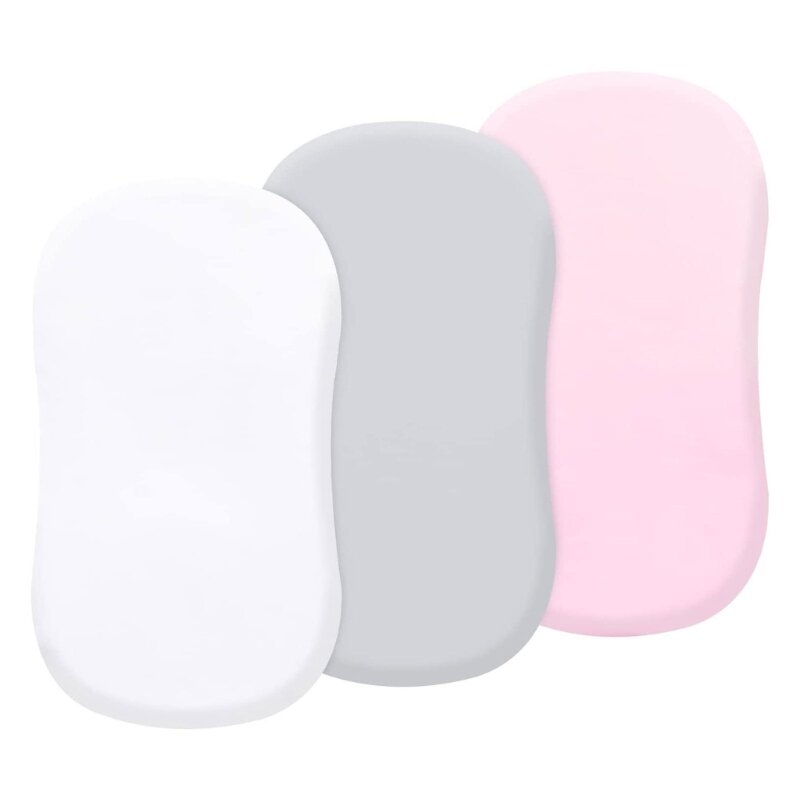 3pcs Baby Fitted Bassinet Sheet Newborn Changing Pad Cover Solid Breathable Crib Fitted Sheets Cradles Mattress Cover