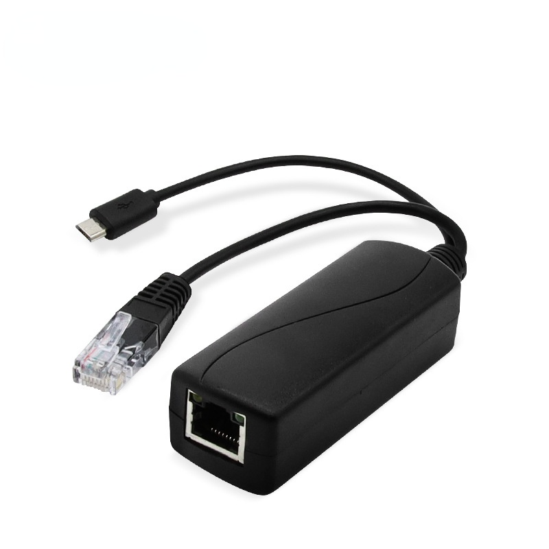 POE Splitter 5v POE USb Tpye-C Power Over Ethernet 48V a 5V Active POE Splitter Micro USB Tpye-C Plug per Raspberry Pi