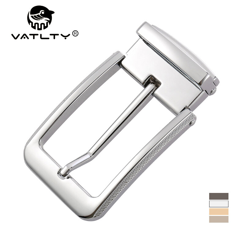 VATLTY Baru 34mm Gesper Sabuk Pria, Hard Zinc Alloy Silver Buckle Gesper Sabuk Celana Bergaya untuk Hadiah Pria Pria
