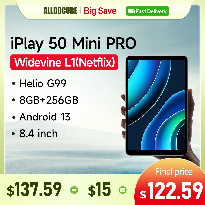 Планшет Alldocube iPlay 50 Mini PRO, 8,4 дюйма, Android 13, Helio G99, 8 + 256 ГБ, две SIM-карты
