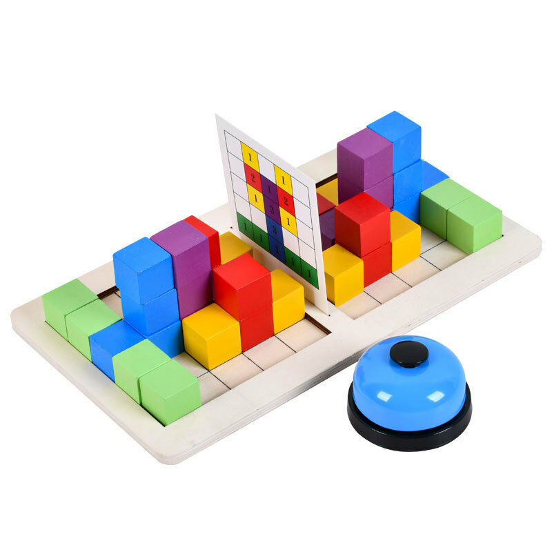 Treinamento de pensamento lógico espacial Pai-filho Interativo de duas pessoas PK Tabletop Game Puzzle Toy Building Blocks Brinquedos de madeira