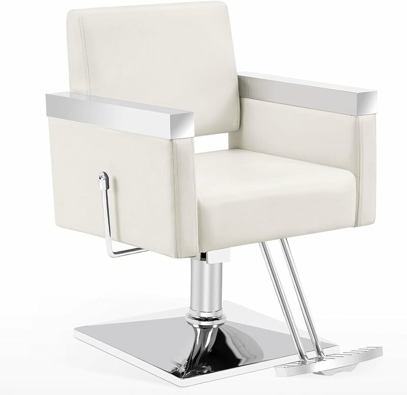 BarberPub-Silla de barbero hidráulica reclinable clásica, sillón de salón de Spa, equipo de belleza del cabello para Estilismo 3021 (crema)