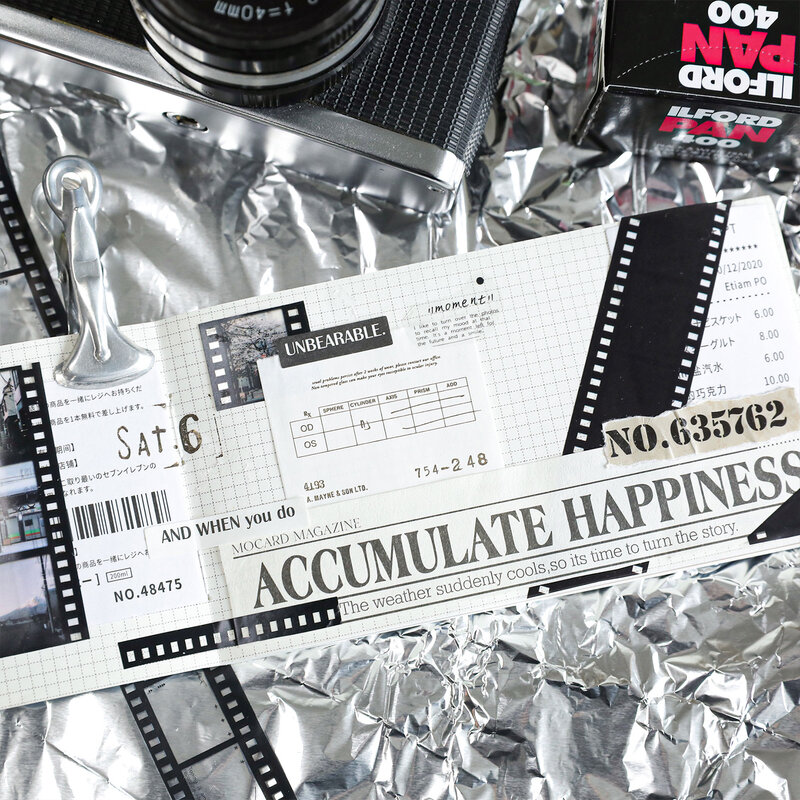 Retro Film Theme PET Tapes, DIY Scrapbooking Colagem, Papelaria Decoração, Journalling Materiais, 25mm * 2m
