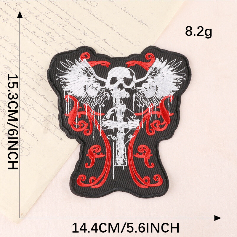 Skull Letter Embroider Badge Sew Sticker Adhesive Patch DIY Fabric Heat Label for Cloth Jeans Skirt Backpack Repair Fast Iron