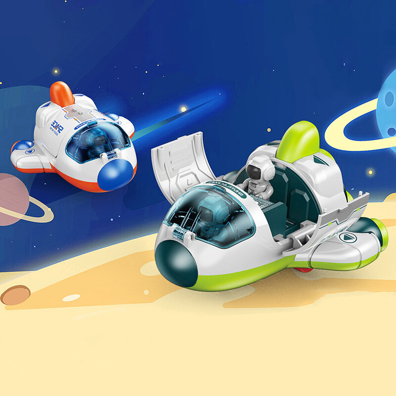Coche de inercia de plástico para niños, juguete de deformación, cohete, nave espacial, exploración espacial, regalo