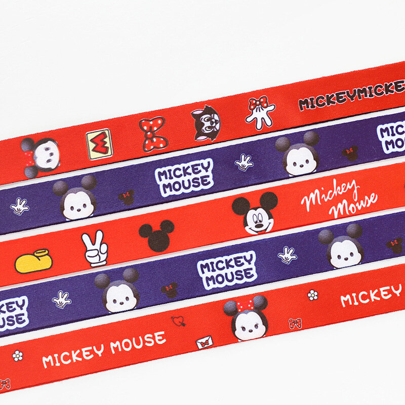 Disney Mickey pemegang kartu ID lanyard anak perempuan casing kartu pintu tali gantung tempat lencana tali leher hadiah kecil Kartu Bisnis