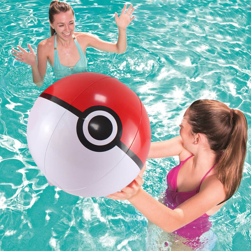 Надувной мяч Pokemon, пляжный мяч из ПВХ, воздушные пляжные мячи, интерактивные пляжные игры для родителей и детей, Детский подарок на день рождения