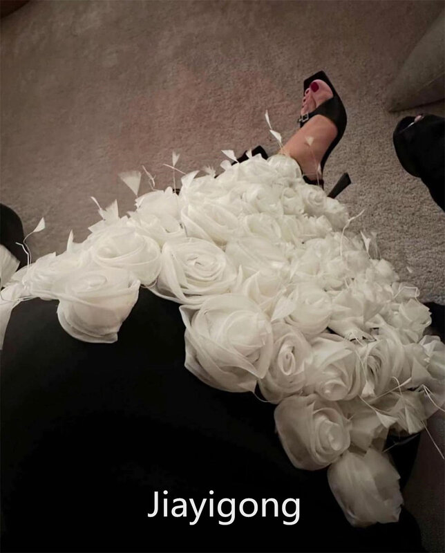 Prom Dress Saudi Arabia Elegant Fashion Off-the-shoulder Sheath Evening es Flower Bolero Satin Custom 