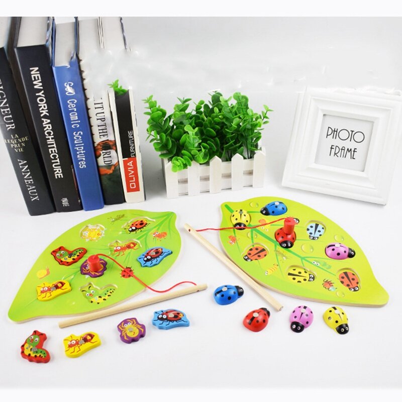 Kids Toys Magnetic Catch Wooden Toy For Children Early Educational Toys Gift