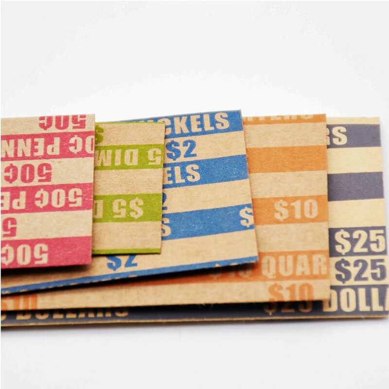 Penny Coin Wrappers, Penny Sleeves Flat Penny Rolls, Embrulhadores para todas as moedas, 100pcs