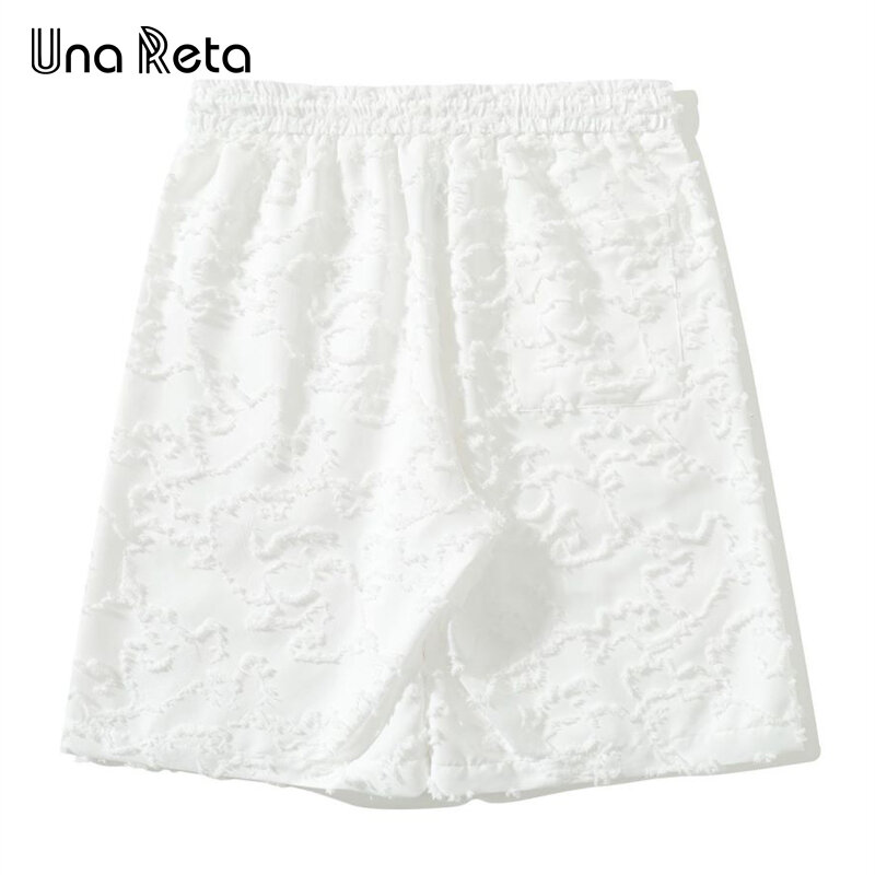 Una Reta Summer Men Shorts 2024 New Streetwear Hip Hop Fringed Shorts Harajuku Plus Size Couple Loose Shorts Streetwear