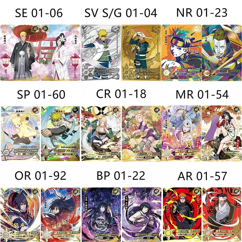 KAYOU-juego completo de cartas de Naruto, tarjetas coleccionables de figuras de Anime, SV, BP, SE, GP, CP, SP, CR, MR, PR, SLR o AR, NR, UR ZR, Uzumaki