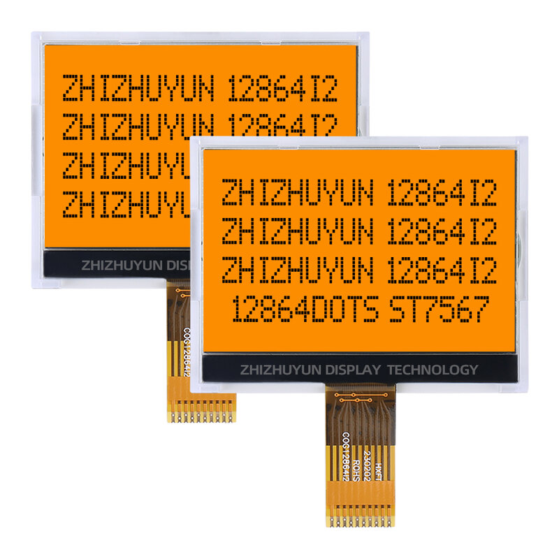 COG12864I2 Comunicação Serial, Matriz 12864 COG, Display LCD, cor azul verde com luz de fundo, 128x64, ST7567, preço de fábrica