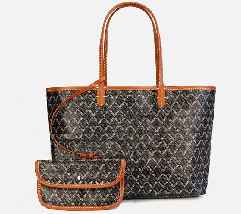 Goyar-Bolso de hombro grande para mujer, bolsa de mano de cuero de gran capacidad, bolso de compras de diseñador con asa, A +++