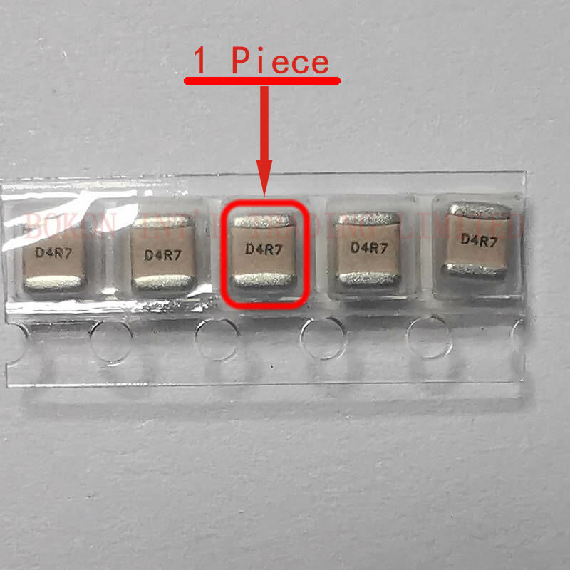 Capacitores multicamadas cerâmicos da porcelana p90 do ruído a4r7b d4r7 do esl do tamanho alto q dos capacitores da micro-ondas de 4.7pf 500v rf 1111 v baixo